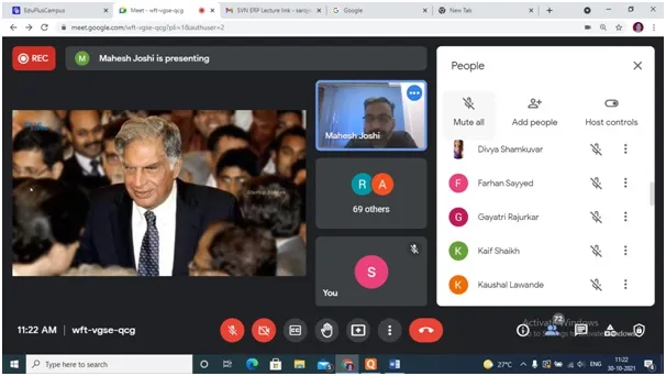 Guest Lecture on Current Industry Scenario by Mr. MAHESH JOSHI, General Manager, Tata Motors