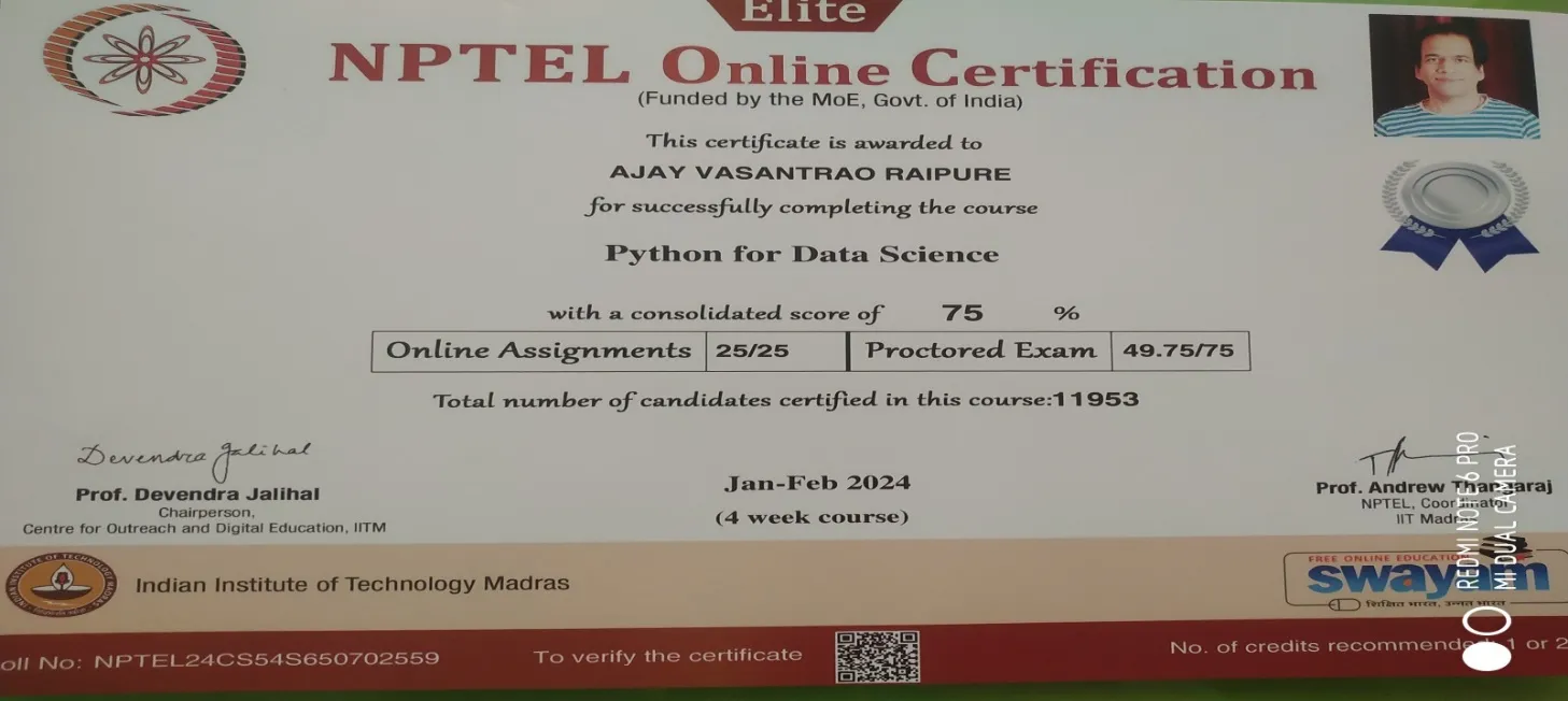 nptel certificate