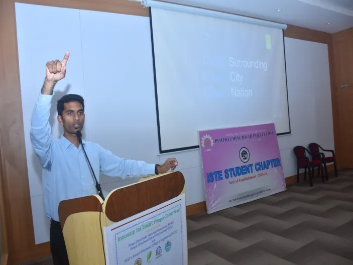 Mr.Aniket Thormote guiding the students, PCPolytechnic