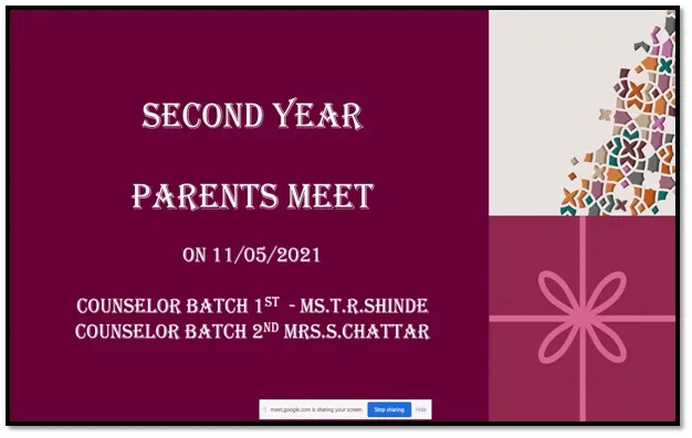 Second Year Parents Meeting, PCP