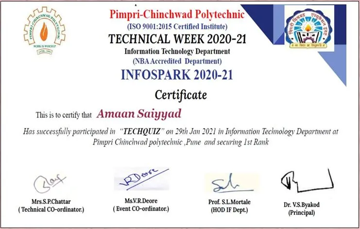 Certificates, PCP