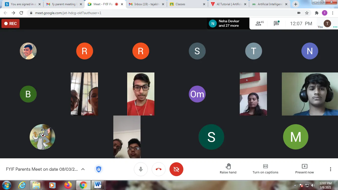 IT Department Organized Parents Meeting of SYIF, PCP