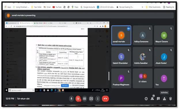 Online Parents Meeting of SECOND Year, PCP