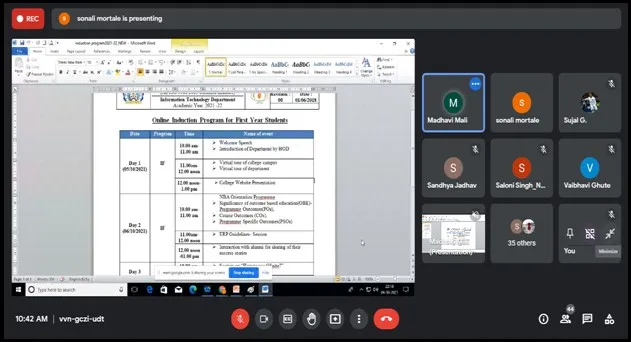 Online conduction of Orientation Program, PCP
