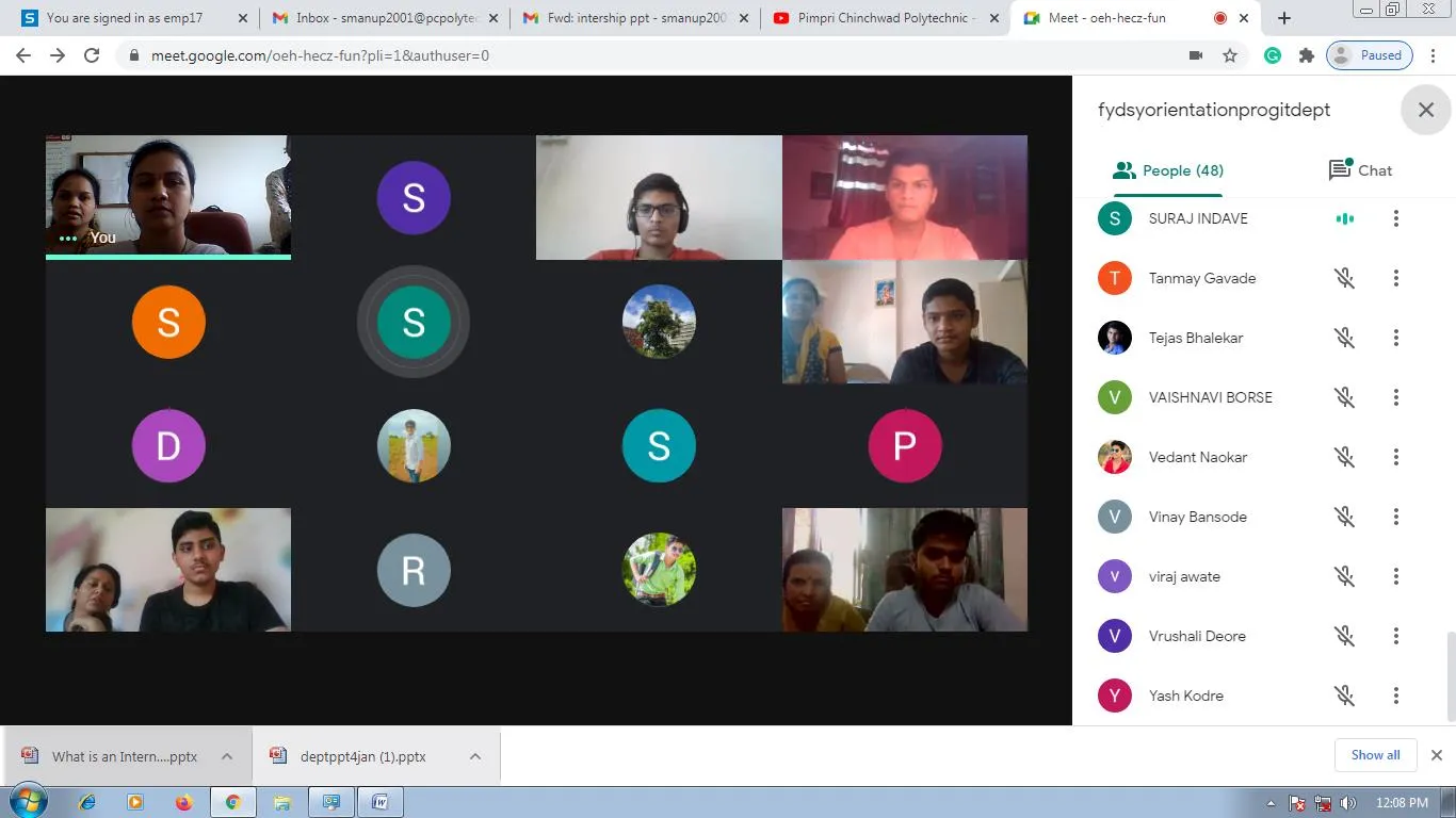 Online conduction of Induction Program and Staff interaction with student and their parents, PCP