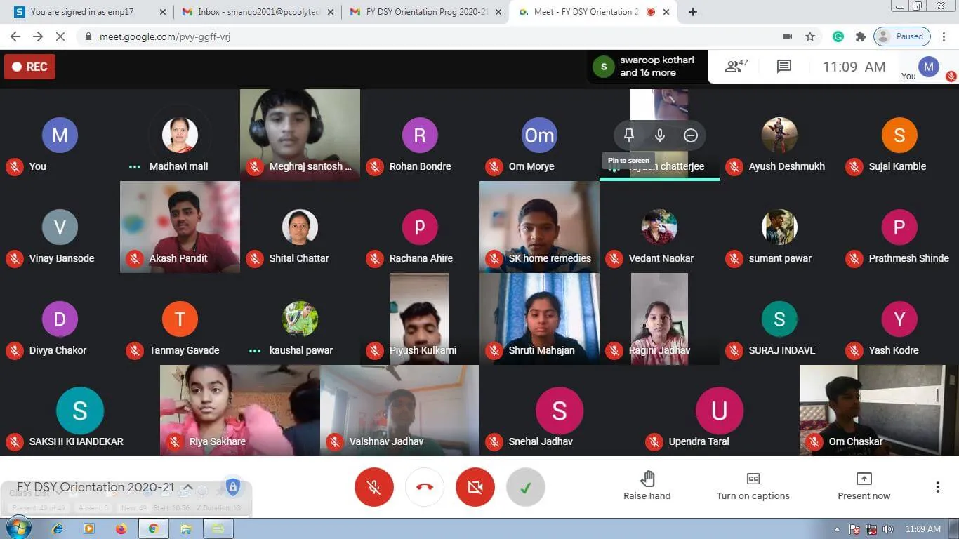 Online conduction of Induction Program and Staff interaction with student and their parents, PCP