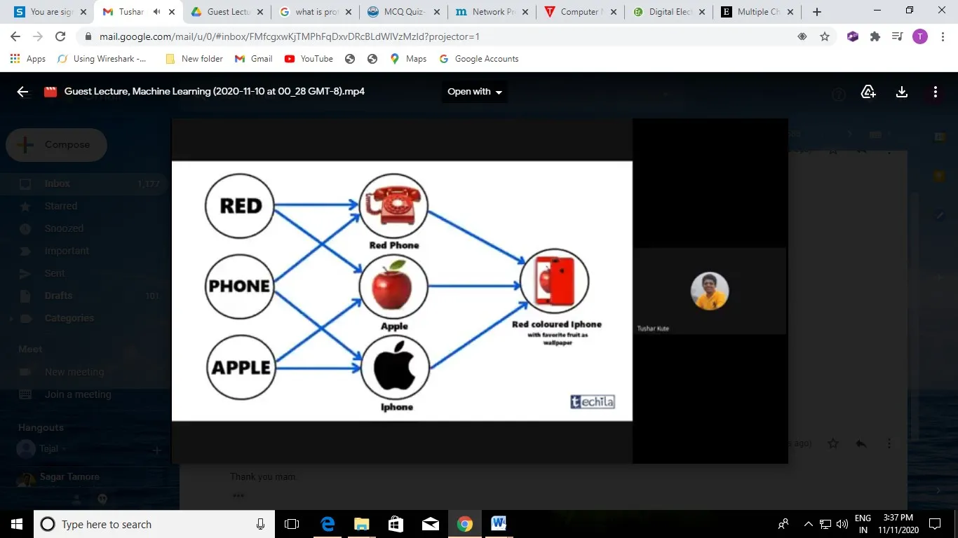 Machine Learning” on 10th November 2020, PCP