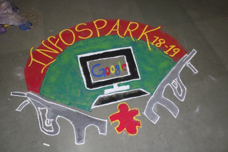 RANGOLI Done By IT Dept. Girls 1, PCPolytechnic 
                    college
